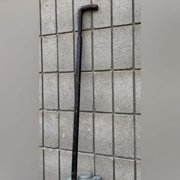 Early 20th Century Vtg Hand Crafted Carved Dual Hardwood Walking Stick Cane - Picture 3 of 16